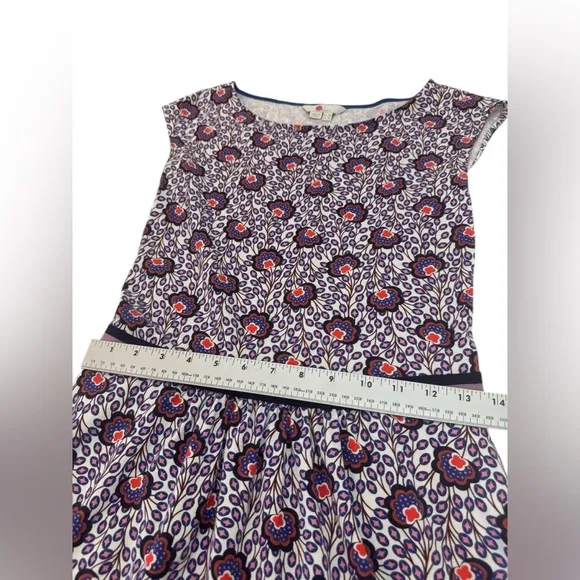 Boden Floral Jersey Print Bernice CapSleeve Fit &amp; Flare Dress US 4R