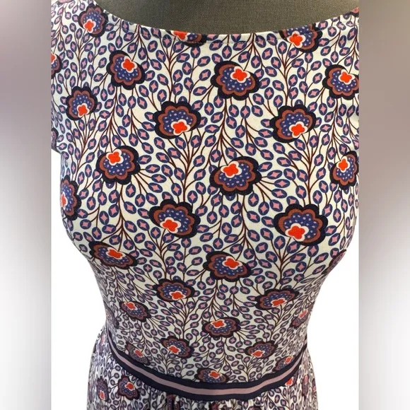 Boden Floral Jersey Print Bernice CapSleeve Fit &amp; Flare Dress US 4R