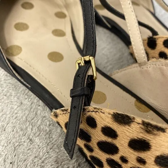 Boden Sienna T Bar Flats Black Cow hair Size 37