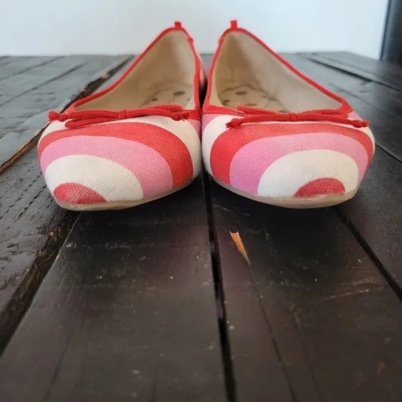 Boden Women's Flats Pointed Toe White Red Pink Stripes 41 U.S. 9.5 Shoes Girly