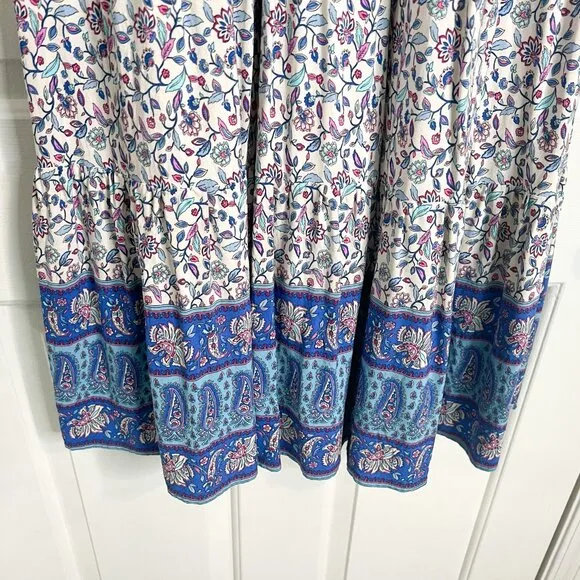 Boho Block Print Midi Dress