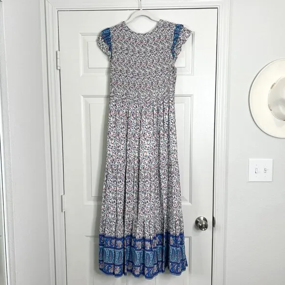 Boho Block Print Midi Dress