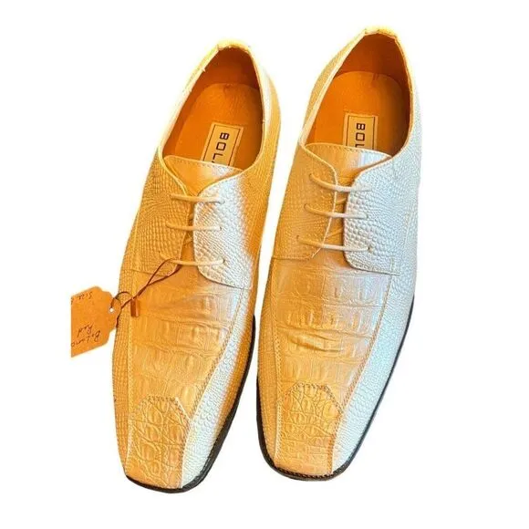 Bolano‎ Men's Formal Tuxedo Off White Pearl Shoes 8.5