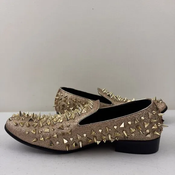 Bolano Mesa Spiked Slip On Dress Shoes Mens Size 12 Gold Party Prom Rave