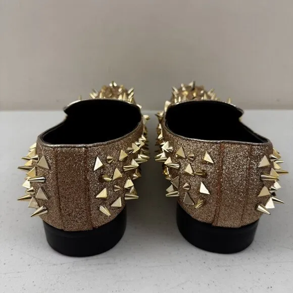 Bolano Mesa Spiked Slip On Dress Shoes Mens Size 12 Gold Party Prom Rave