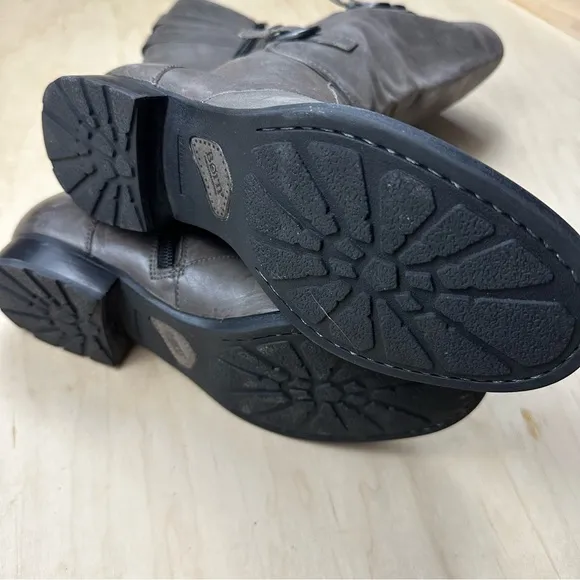 Born Gray Leather Buckle Boots