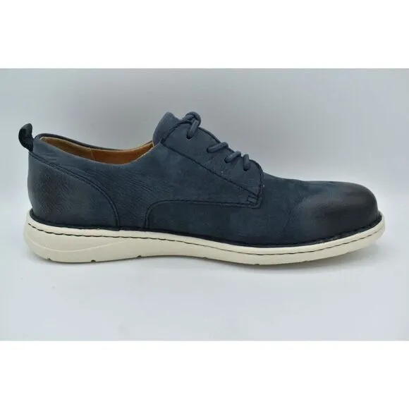 Born Mens Size 13 Todd Navy Blue Nubuck Plain Toe Derby Casual Shoes