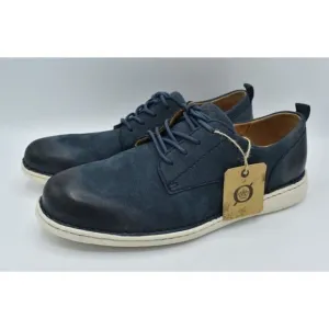 Born Mens Size 13 Todd Navy Blue Nubuck Plain Toe Derby Casual Shoes