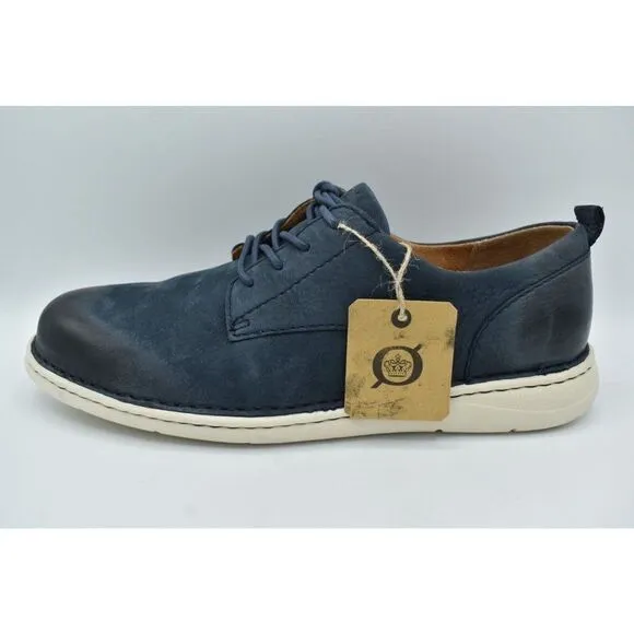 Born Mens Size 13 Todd Navy Blue Nubuck Plain Toe Derby Casual Shoes