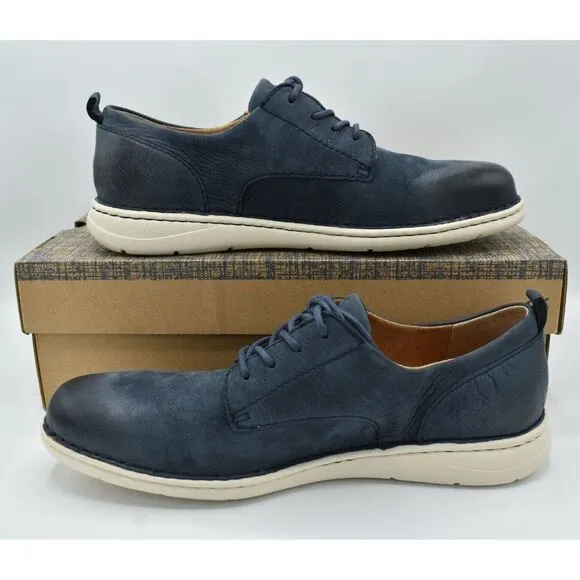 Born Mens Size 13 Todd Navy Blue Nubuck Plain Toe Derby Casual Shoes