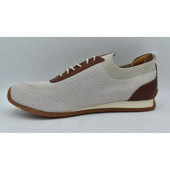 Born Mens Size 8.5 Barrett Leather Fabric Knit Slip On Casual Sneakers Shoes