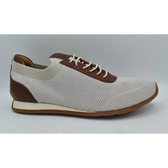 Born Mens Size 8.5 Barrett Leather Fabric Knit Slip On Casual Sneakers Shoes