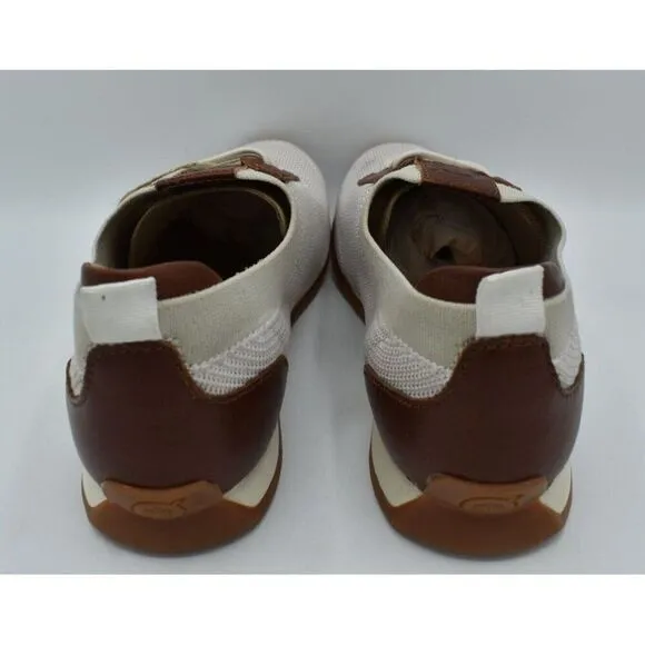 Born Mens Size 8.5 Barrett Leather Fabric Knit Slip On Casual Sneakers Shoes