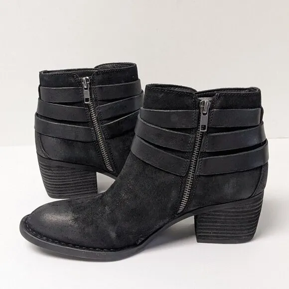Born Payton Ankle Boots, Black Suede, Women's 8