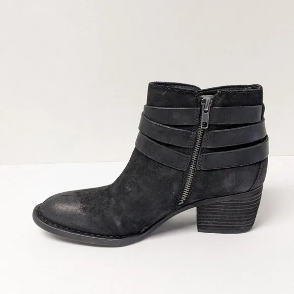 Born Payton Ankle Boots, Black Suede, Women's 8