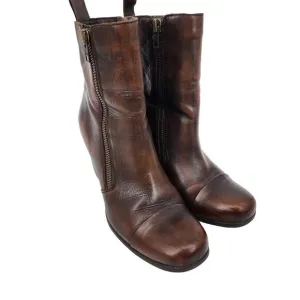 Born Prue Boots Women’s Brown Cognac Burnished Leather Side Zip Size 9