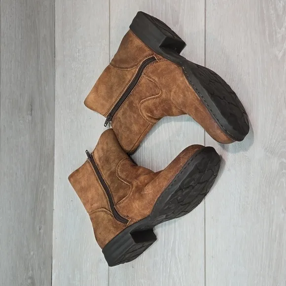 Born Women Elia Distressed Ankle Leather Suede Boots moto shoes sz 7.5M