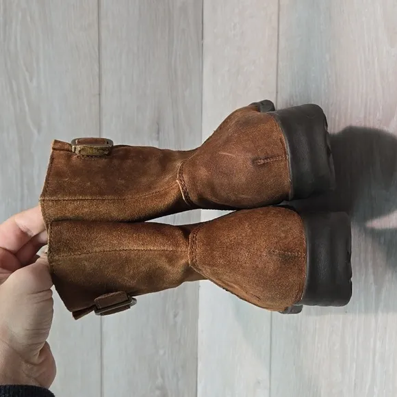 Born Women Elia Distressed Ankle Leather Suede Boots moto shoes sz 7.5M