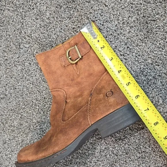 Born Women Elia Distressed Ankle Leather Suede Boots moto shoes sz 7.5M