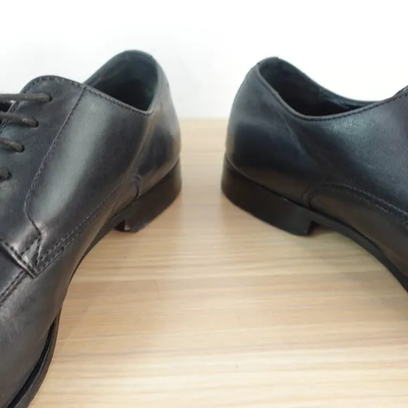 BOSS Hugo Boss Mens Dress Shoes 11 Black Derby Cuoio Formal Groom Luxury Career