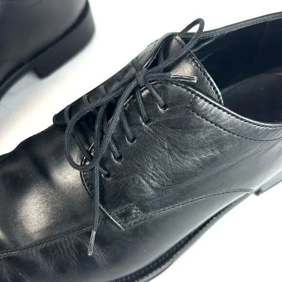 BOSS Hugo Boss Black Square Toe Dress Shoe Derby Lace Up Men’s Size US 11
