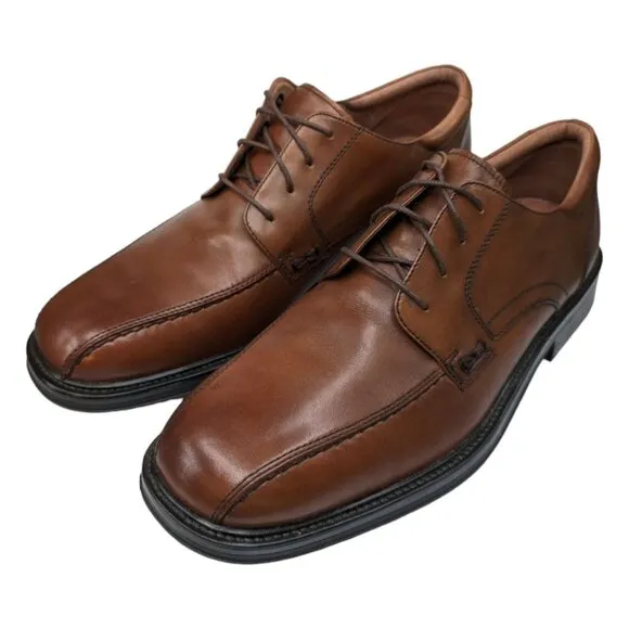 Bostonian Leather Derby Shoes Mens Tan Brown Square Bicycle Toe 28927 Size 10