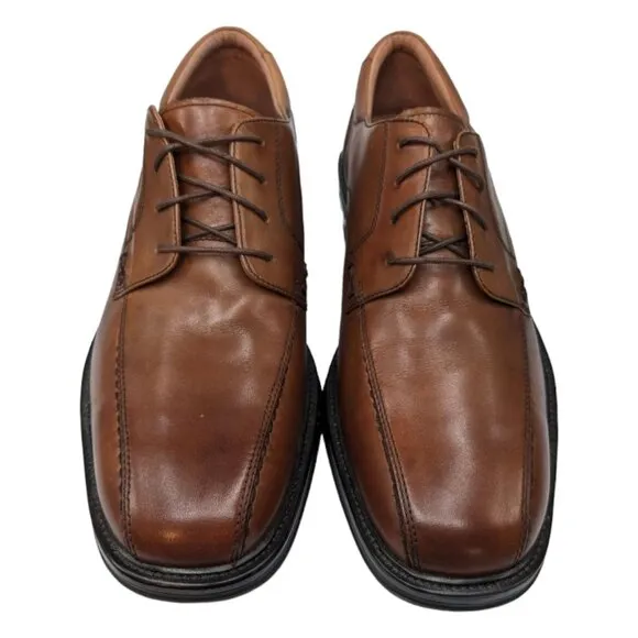 Bostonian Leather Derby Shoes Mens Tan Brown Square Bicycle Toe 28927 Size 10