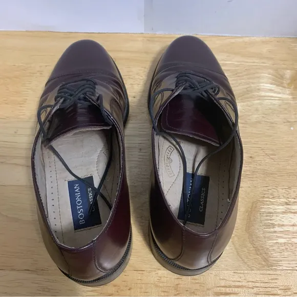 Bostonian Mens Classics Akron 20398 Burgundy Leather Oxford Dress Shoes Sz 8.5M‎