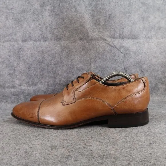 Bostonian Shoes Mens 9.5 Oxford Derby Cap Toe Dress Classic Leather Brown Formal