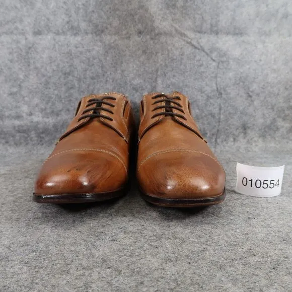 Bostonian Shoes Mens 9.5 Oxford Derby Cap Toe Dress Classic Leather Brown Formal