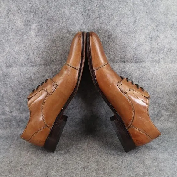 Bostonian Shoes Mens 9.5 Oxford Derby Cap Toe Dress Classic Leather Brown Formal