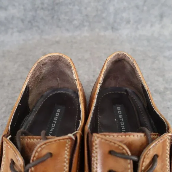 Bostonian Shoes Mens 9.5 Oxford Derby Cap Toe Dress Classic Leather Brown Formal