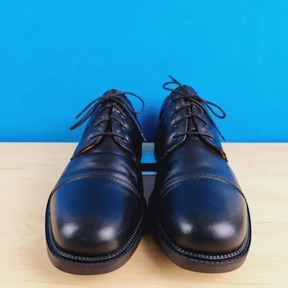 Bostonian Strada First flex Mens Size 13 Shoes Italy Derby Black Leather Cap toe
