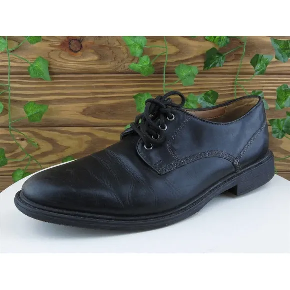 Bostonian Sz 12‎ Derby Oxfords Black Leather Men Lace Up Medium (D, M)