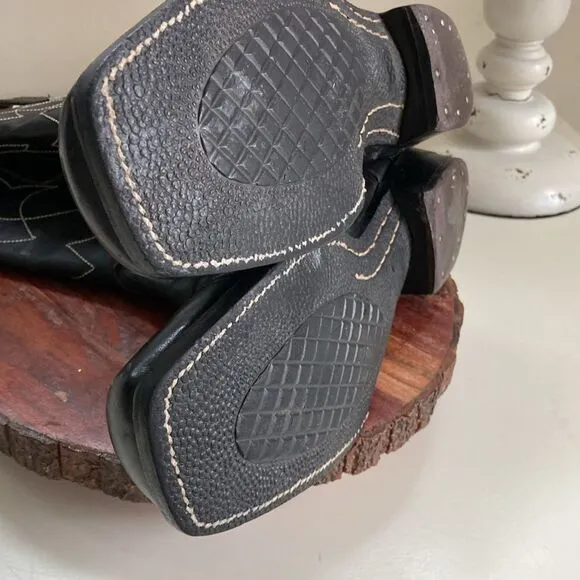 BOSTONIAN 19.5 Black Leather Boots