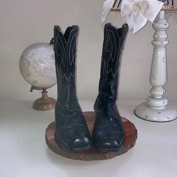 BOSTONIAN 19.5 Black Leather Boots