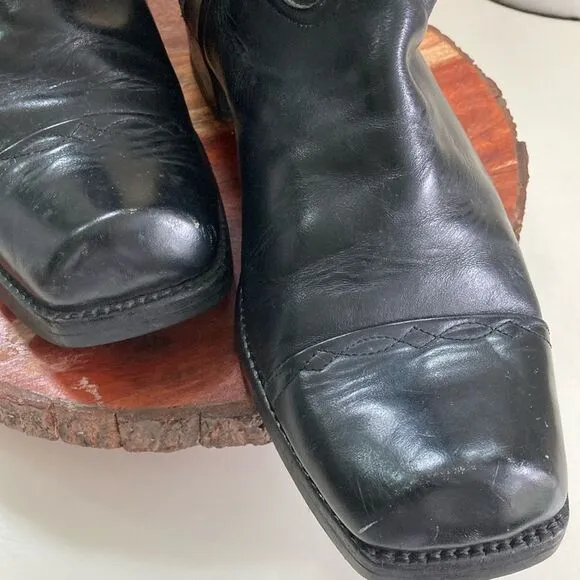 BOSTONIAN 19.5 Black Leather Boots