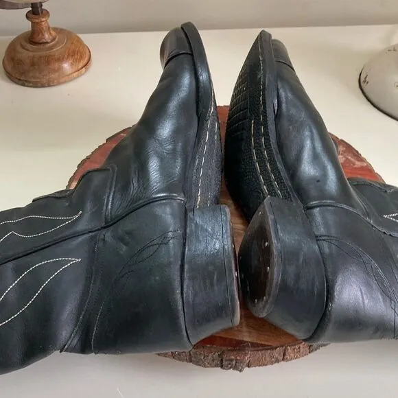 BOSTONIAN 19.5 Black Leather Boots