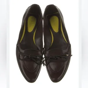 Bottega Veneta Leather Whipstitch Trim Flats - Black sz10 41 euc made in italy