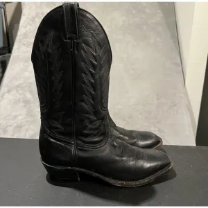 Boulet Cowboy Boots Men's 10 D Black Leather Western Round Toe Boots