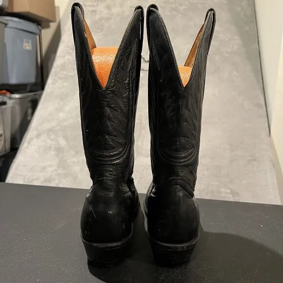 Boulet Cowboy Boots Men's 10 D Black Leather Western Round Toe Boots