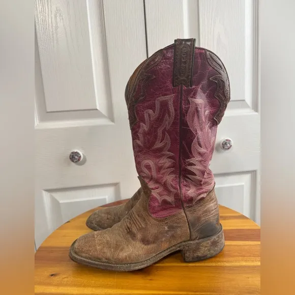 Boulet Puma Madera Lava Magenta leather boots size 6.5C