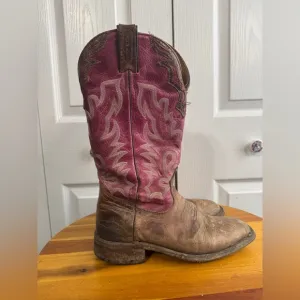 Boulet Puma Madera Lava Magenta leather boots size 6.5C