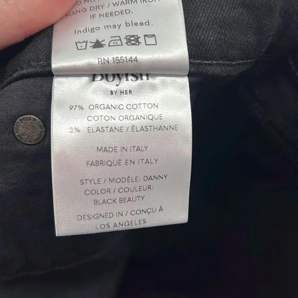 Boyish The Danny High Rise Skinny Ankle Jeans - The Black Beauty - 30 - NWOT