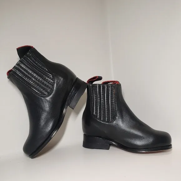 Boys Size 4.5 Toddler Boots Charro Boot Black Leather Mariachi Western Diegos