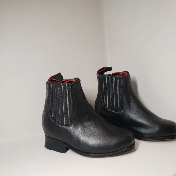 Boys Size 4.5 Toddler Boots Charro Boot Black Leather Mariachi Western Diegos