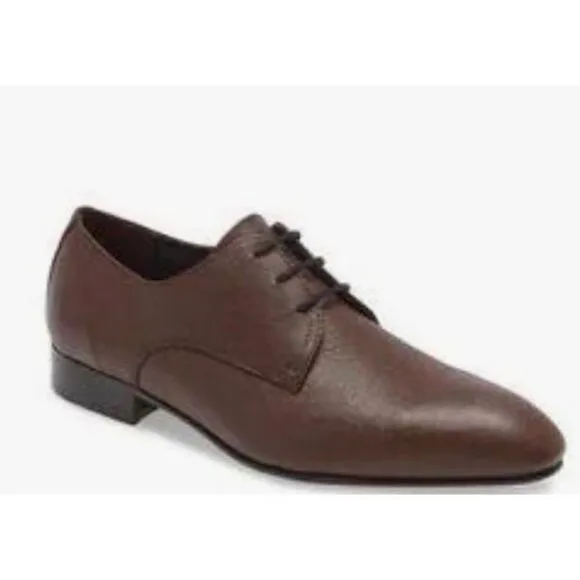 BP Derby Shoes Mens Size 10.5 Brown Textured Leather Plain Toe Shoes NEW