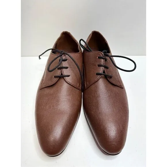BP Derby Shoes Mens Size 10.5 Brown Textured Leather Plain Toe Shoes NEW