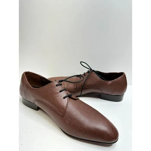 BP Derby Shoes Mens Size 10.5 Brown Textured Leather Plain Toe Shoes NEW