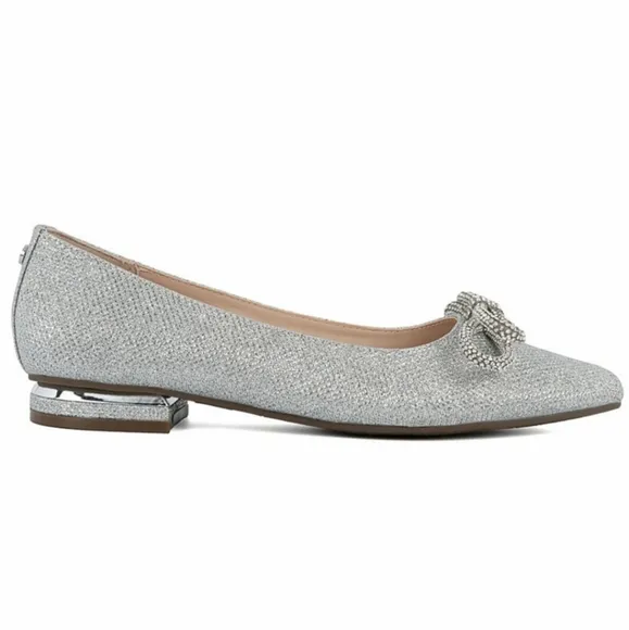 BRAND NEW JONES NEW YORK POINTED TOE WITH BOW DETAIL EMBELLISHMENTS FLAT